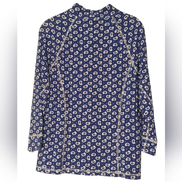 Weekends By Chico's -NWT Blue Paisley Zip Up Jacket W/3/4 Sleeves Pockets,Size 0 - Picture 5 of 10